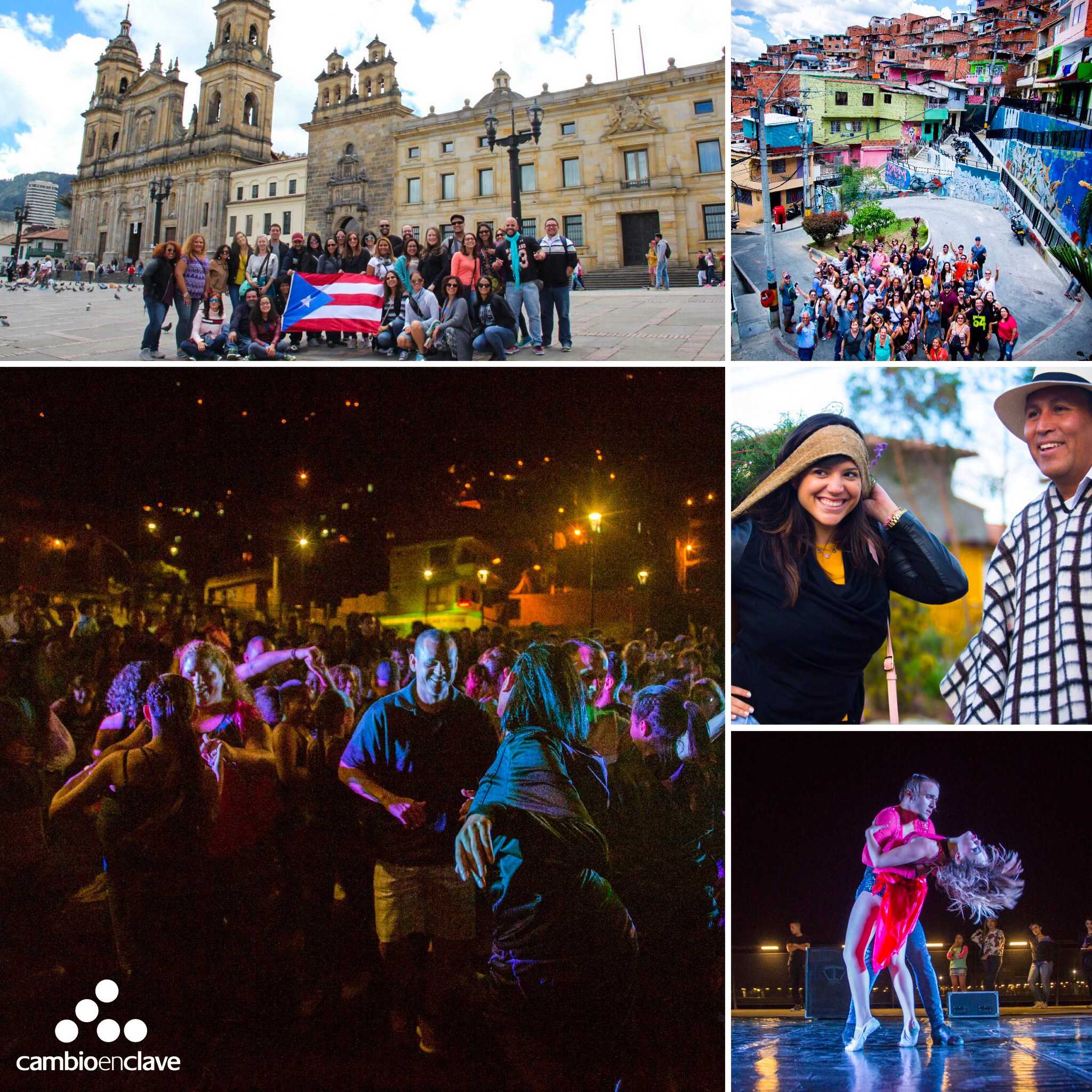 Medellín, Bogotá, Santa Elena y un evento y bailable con la comunidad en el barrio Manrique Oriental.